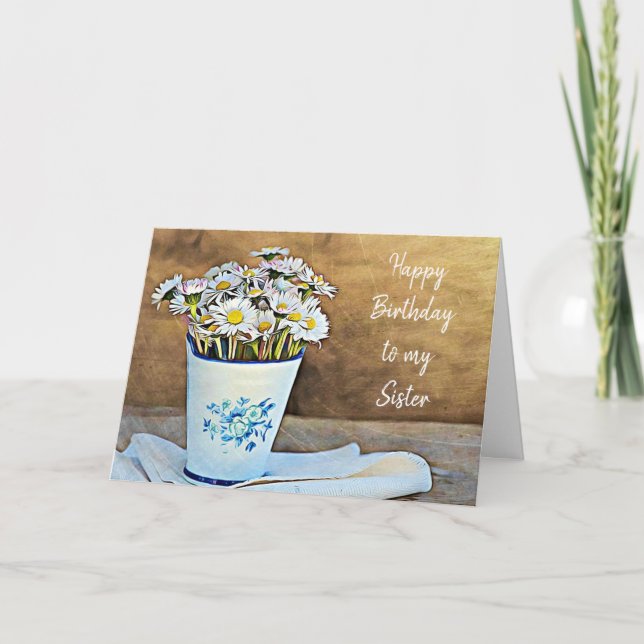 Tarjeta de hermana feliz cumpleaños (Anverso)