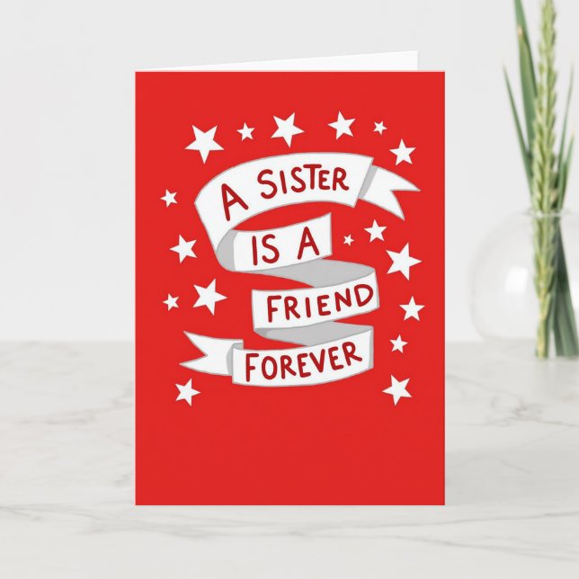 Tarjeta de Hermana Mi Amiga para Siempre (Anverso)