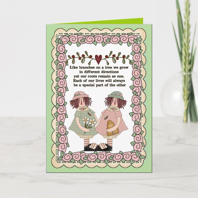 Tarjeta de hermanas sentimentales (Anverso)