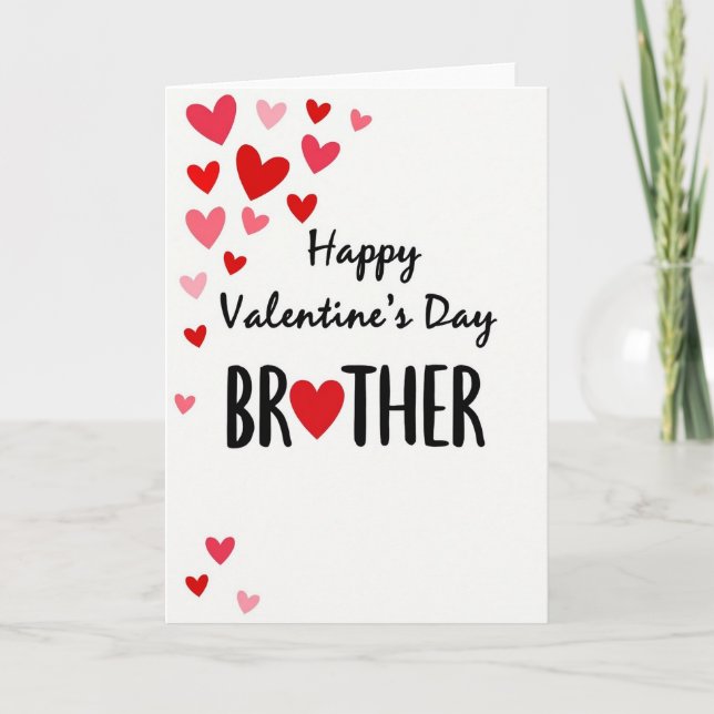 Tarjeta de Hermano Corazón Patrón de San Valentín (Anverso)