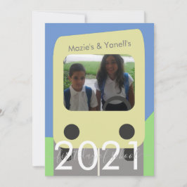 Tarjeta de hermano/hermana con guión para autobús