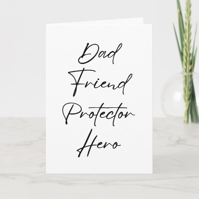Tarjeta de héroe para protectores de papá (Anverso)