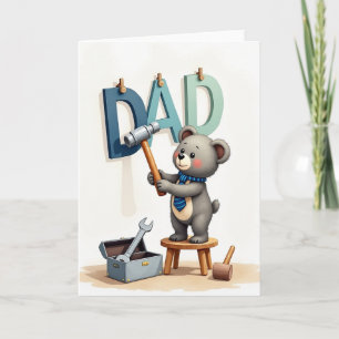 Tarjeta de herramienta del oso del día del padre d