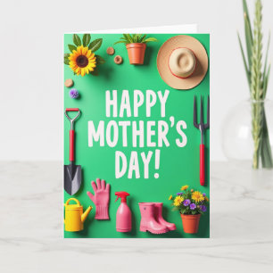 Tarjeta de herramientas del día de las madres flor