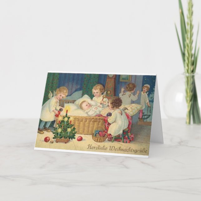 Tarjeta de Herzliche Weihnachtsgrüße del alemán (Anverso)