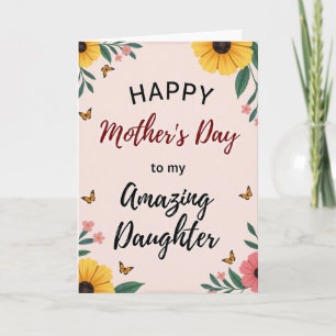 Tarjeta de hija asombrosa para el día de la madre