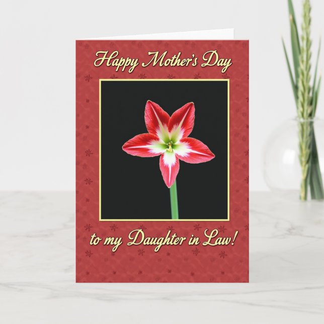 Tarjeta de hija con flor rayada (Anverso)