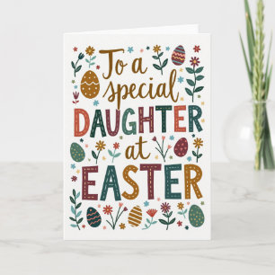 Tarjeta de hija con huevo de Pascua moteado