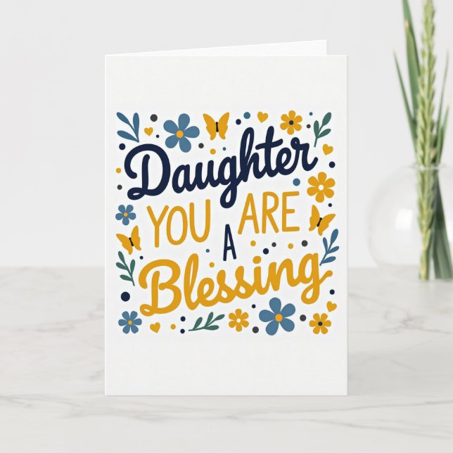 Tarjeta de hija de corazones dorados (Anverso)