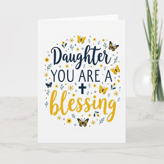 Tarjeta de Hija Eres Una Bendición (Anverso)