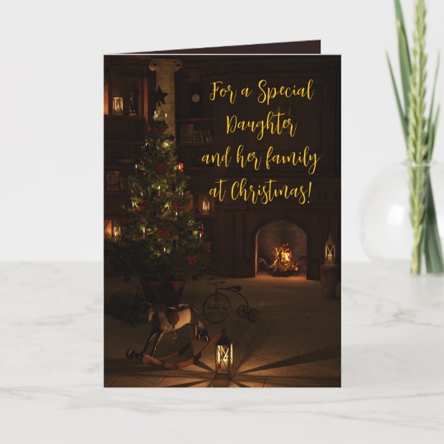 TARJETA DE HIJA Y NAVIDADES FAMILIARES DE FIRESIDE (Anverso)