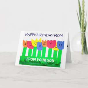 TARJETA DE HIJO A MADRE EL CUMPLEAÑOS