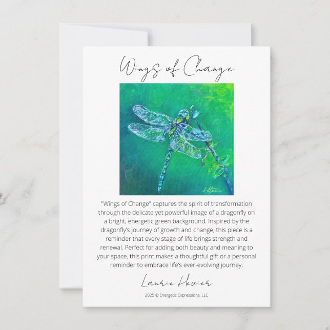 Tarjeta de historia de alas de cambio (Anverso)