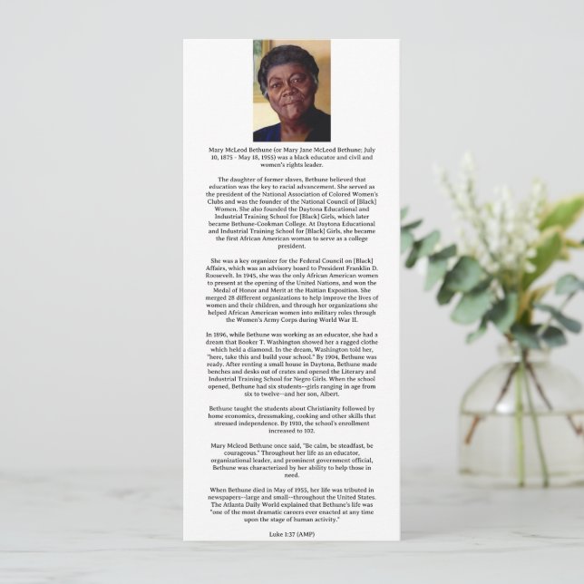 Tarjeta de historia negra cristiana (Anverso de pie)