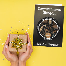 Tarjeta de hitos de la sobriedad personalizada - L