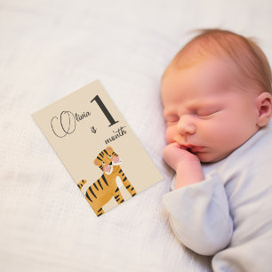 Tarjeta de hitos de primer año "animales de la jun