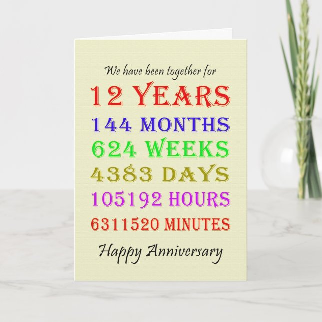 Tarjeta de hitos del 12 aniversario (Anverso)
