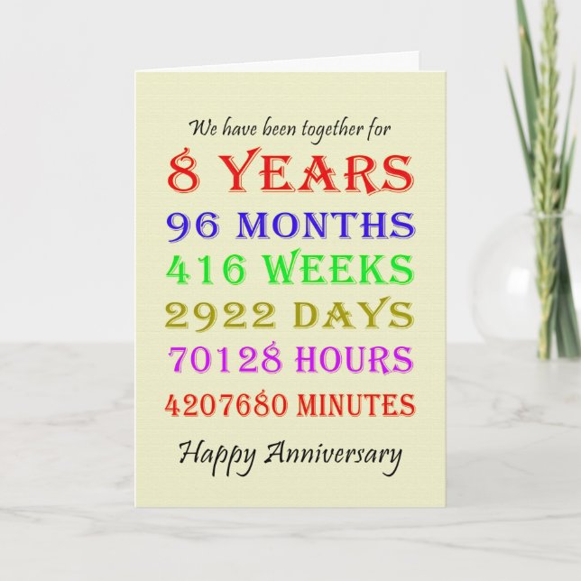 Tarjeta de hitos del 8° aniversario (Anverso)