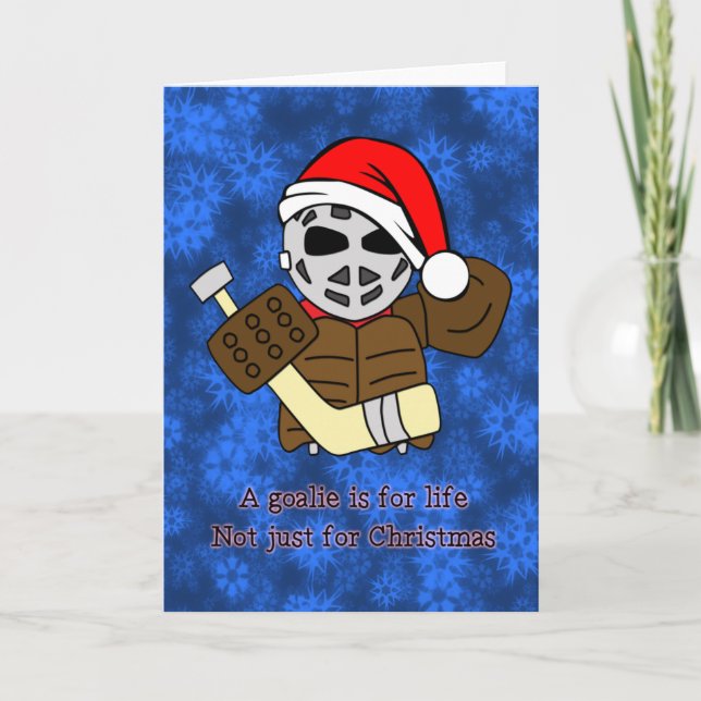 Tarjeta de hockey para Navidades vitales (Anverso)