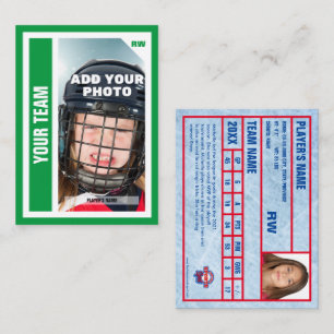 Tarjeta de hockey sobre césped personalizado (verd
