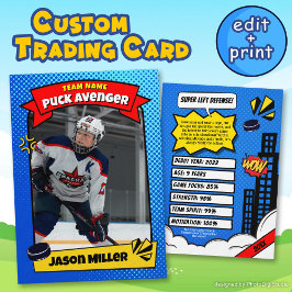 Tarjeta de hockey sobre hielo personalizado, tarje