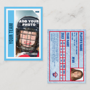 Tarjeta de hockey sobre personalizado - Azul azul 