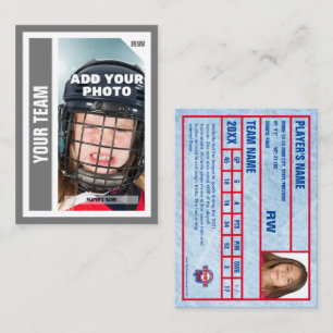 Tarjeta de hockey sobre personalizado (gris) Añadi