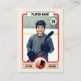 Tarjeta de hockey sobre personalizado, tarjeta de