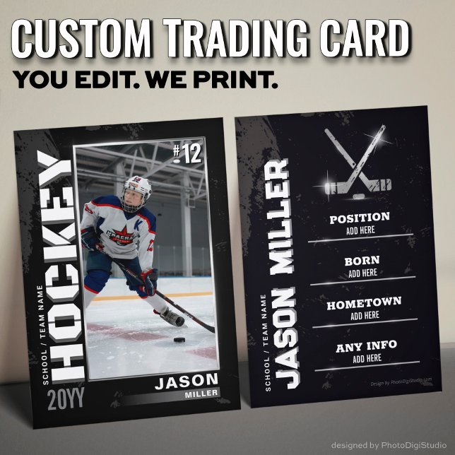 Tarjeta de hockey, tarjeta de jugador de hockey Pl (Hockey Trading Card, Hockey Player Card Silver)