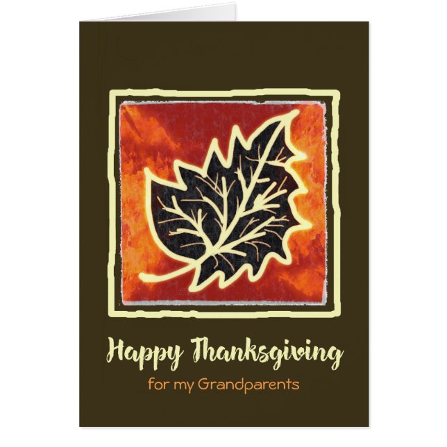 Tarjeta de hoja de otoño de Acción de Gracias para (Frente)