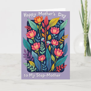 Tarjeta de hoja vibrante del día de la madre