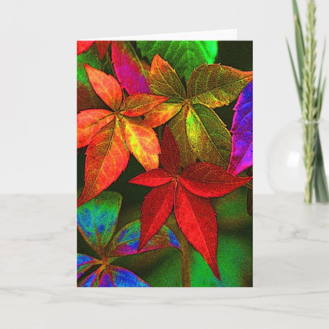 Tarjeta de hojas de color brillante (Anverso)