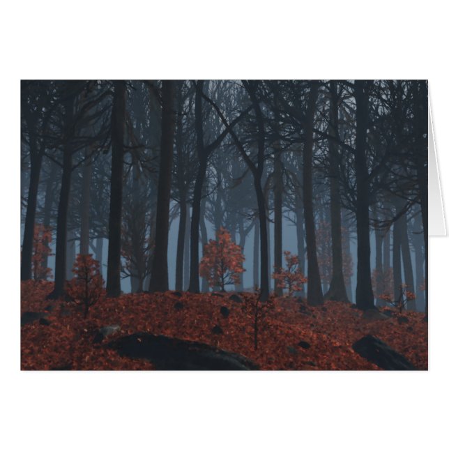 Tarjeta de hojas de invierno (Anverso (Horizontal))