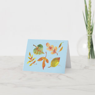 Tarjeta de hojas de otoño