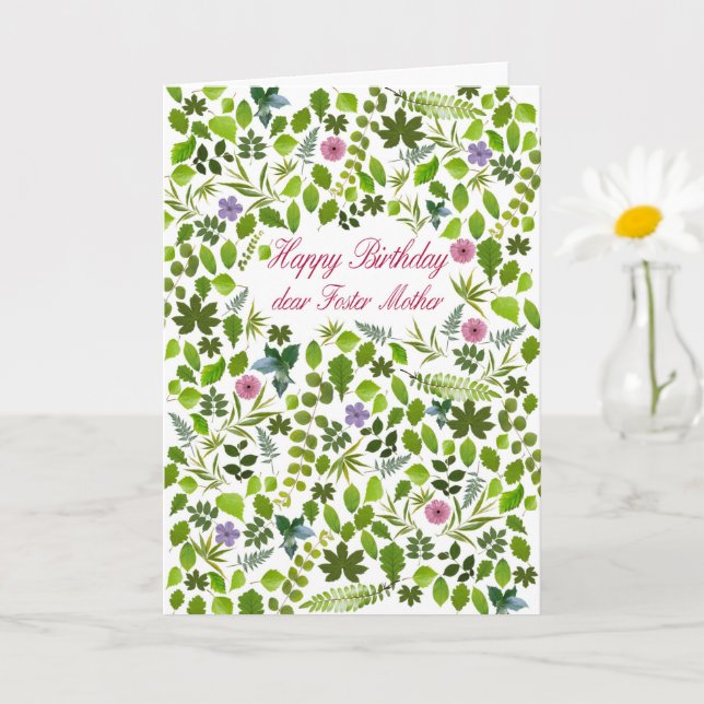 Tarjeta de hojas dispersas para el cumpleaños de l (Planta pequeña)