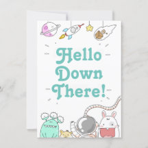 Tarjeta de Hola Alien Abajo