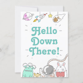 Tarjeta de Hola Alien Abajo