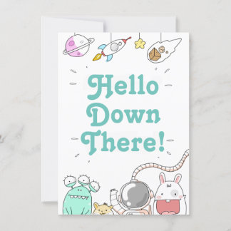 Tarjeta de Hola Alien Abajo