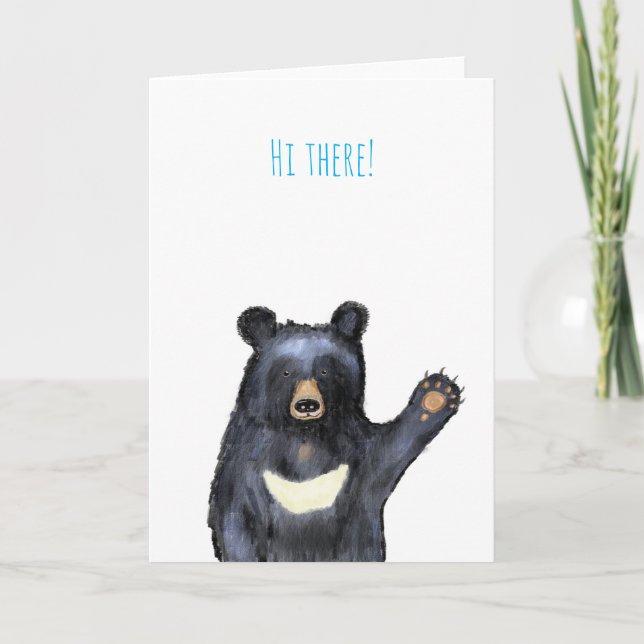 Tarjeta de "hola" del oso lunar (Anverso)