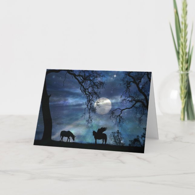 Tarjeta de Hola Unicorn Thinking of You Hello (Anverso)