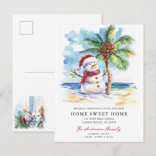 Tarjeta de Hombre de Nieve Tropical Hogar Dulce Ho