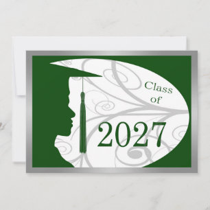 Tarjeta de hombre de silueta verde y plata 2027