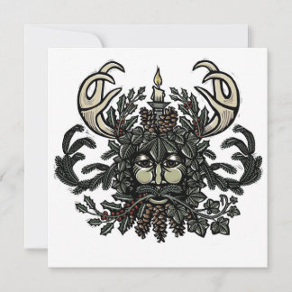 Tarjeta de hombre verde del solsticio de invierno