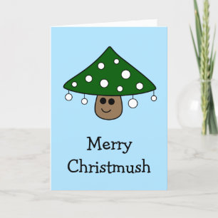 Tarjeta de hongo de árbol de Navidad