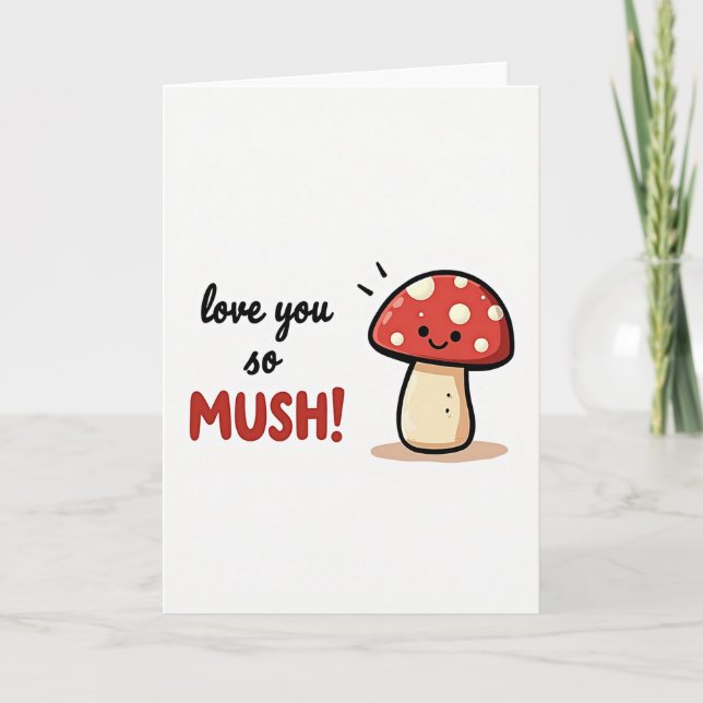 Tarjeta de Hongo Te Amo Mucho Mucho (Anverso)