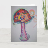 Tarjeta de hongo trippy - Hippie Blank Notecard