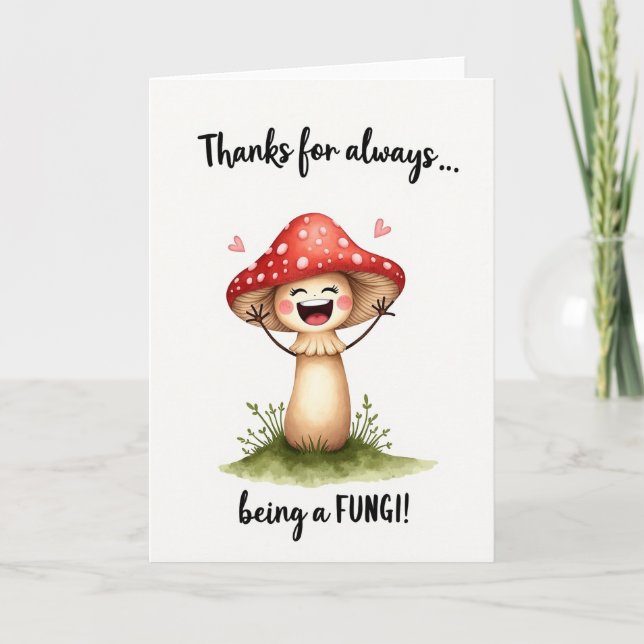 Tarjeta de hongos del dulce día del padre (Anverso)