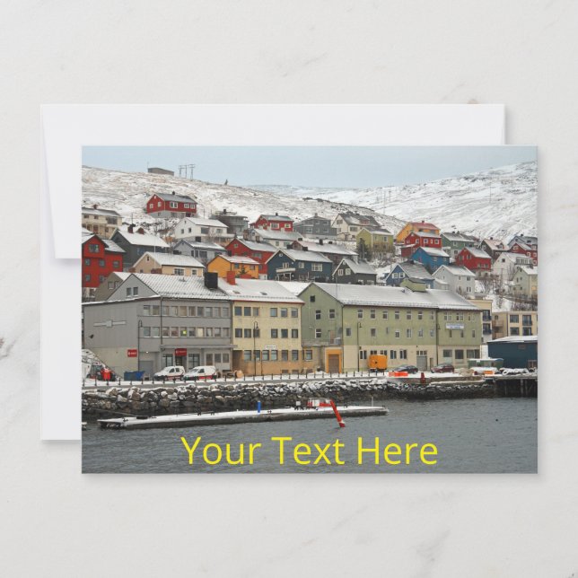 Tarjeta de Honningsvag personalizable, Noruega (Anverso)