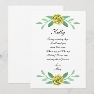 Tarjeta De Honor De La Mujer Amarilla Floral Folia
