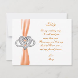 Tarjeta De Honor Del naranja Infinity Heart Maid O